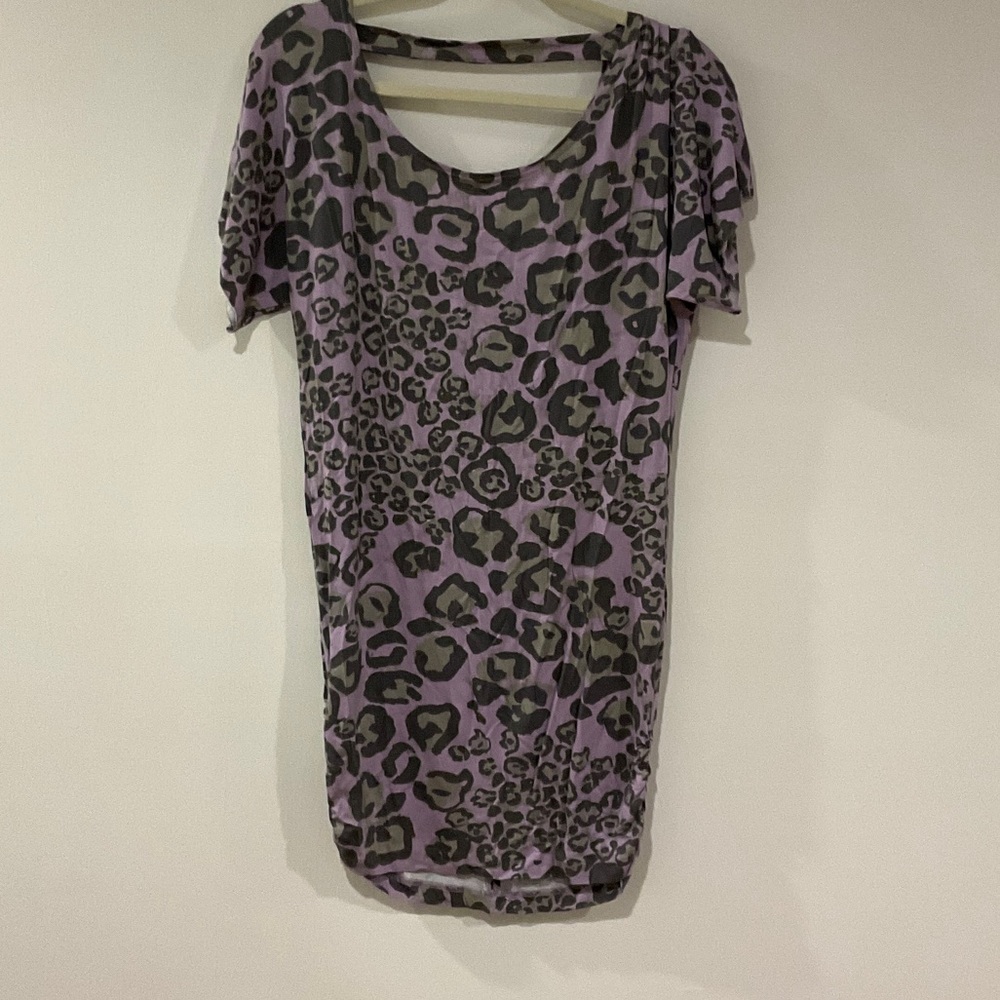 Armani Exchange Purple Leopard Print Mini Dress